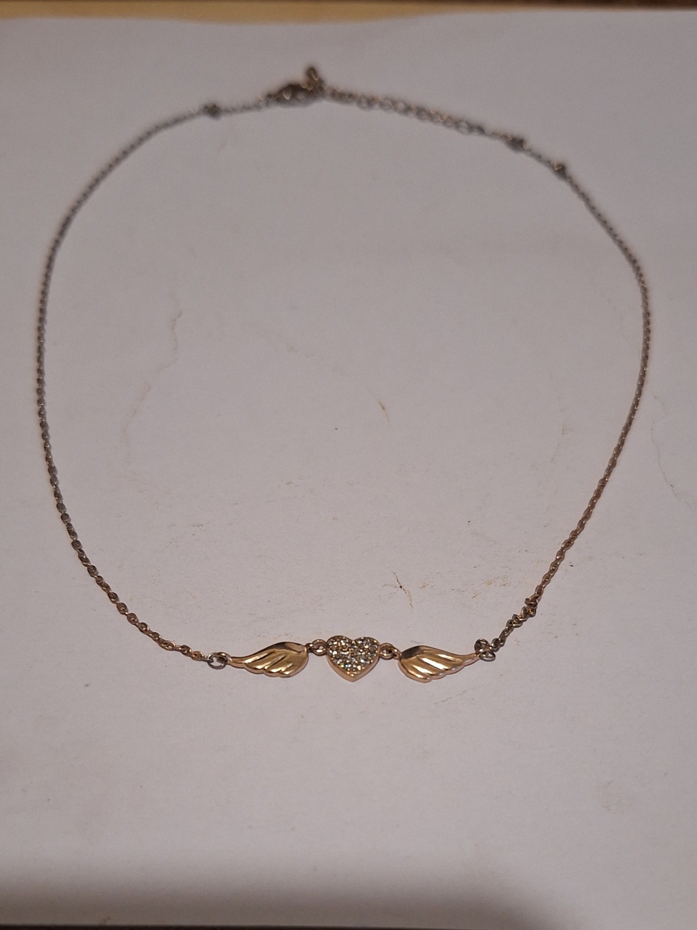 Delicate Gold Heart & Wings Necklace - Women Jewelry
